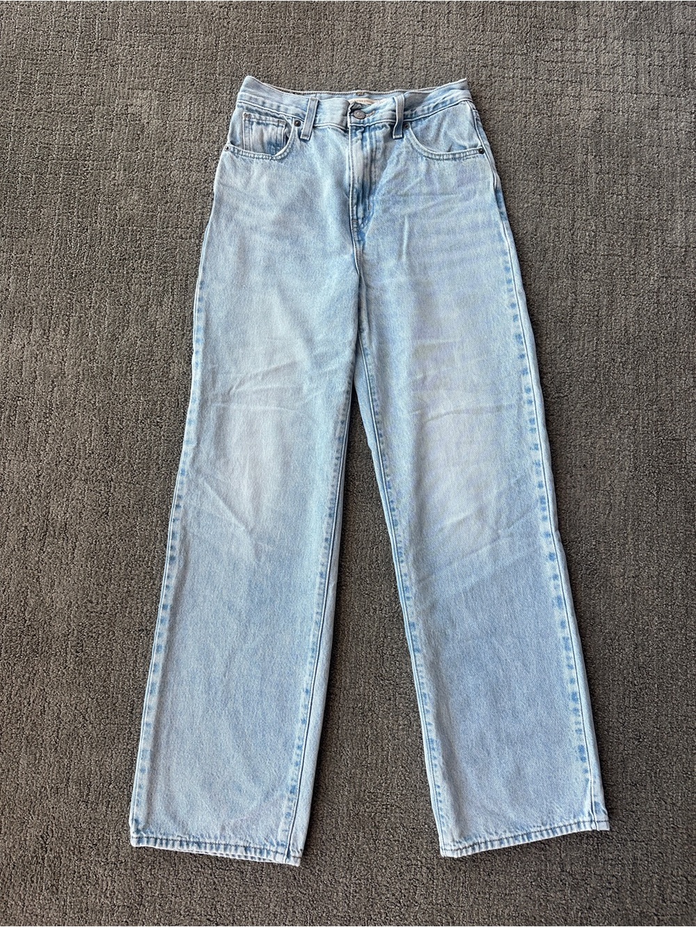 Levi's High Waisted Straight Leg Light Wash Jeans Retro Y2K Denim - Size 25